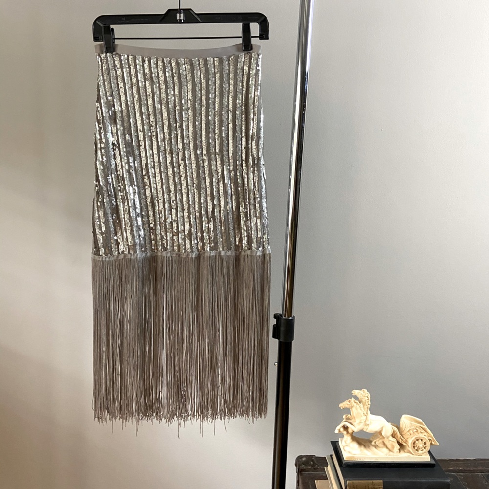 NEW Stunning River Island Sequin Fringe Midi Skirt